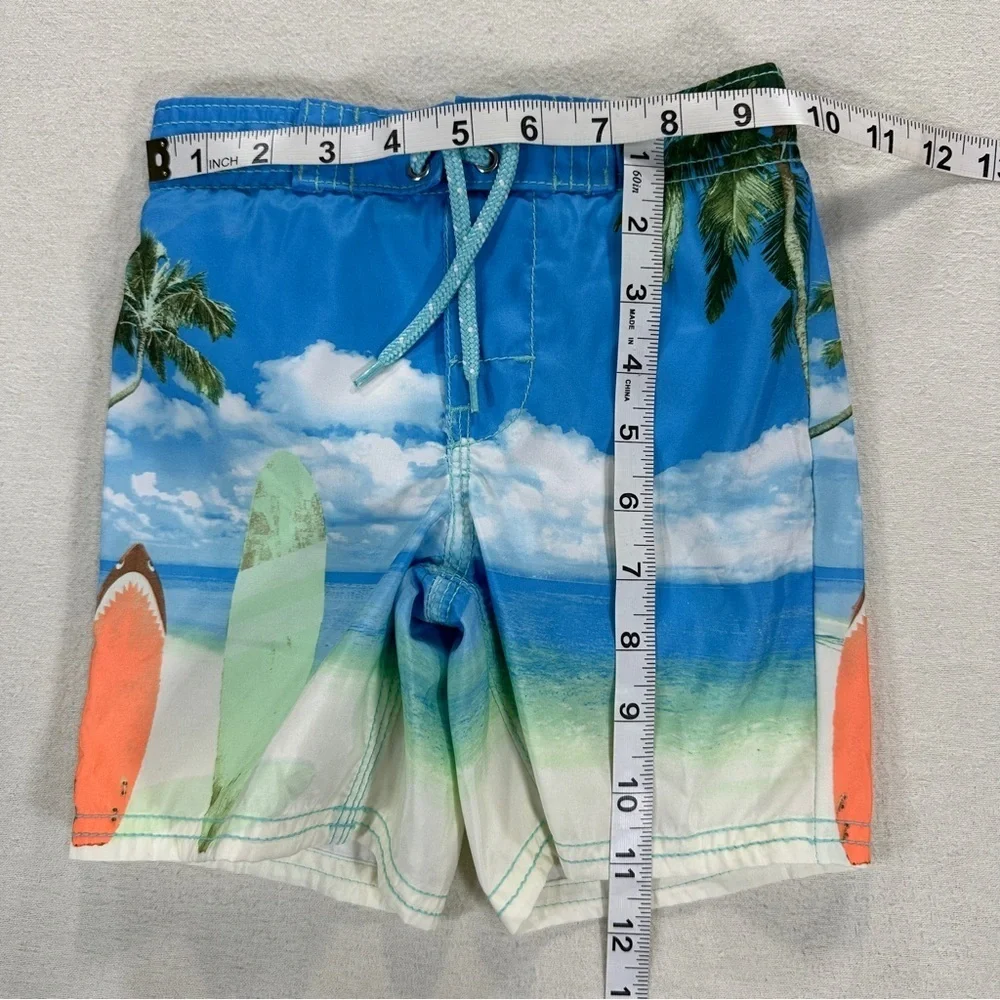 OshKosh B'gosh Blue and Green Surf Swim Trunks Sz 3T